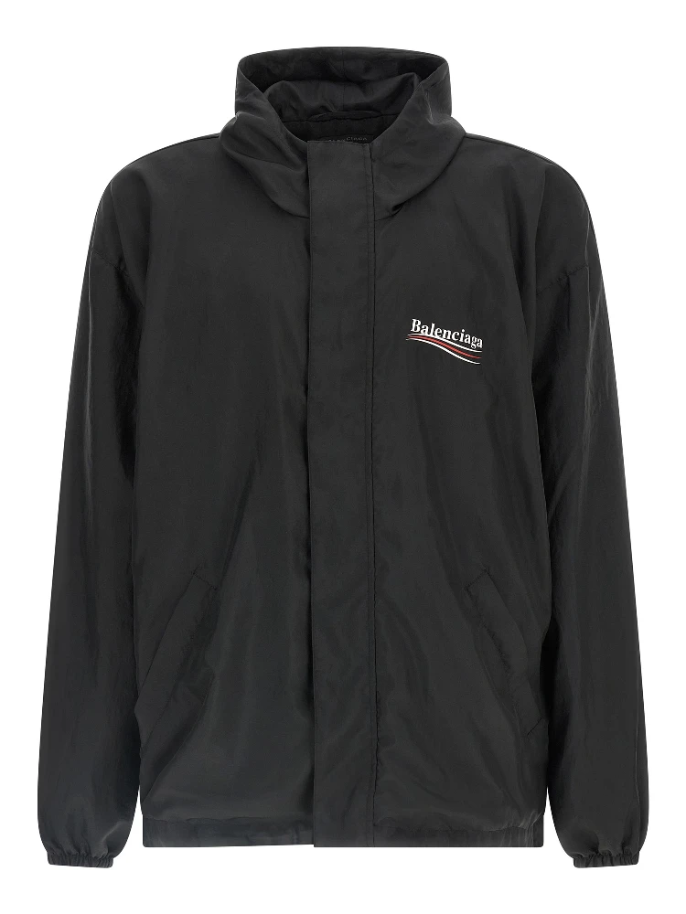 Black Polyester Shell Jacket
