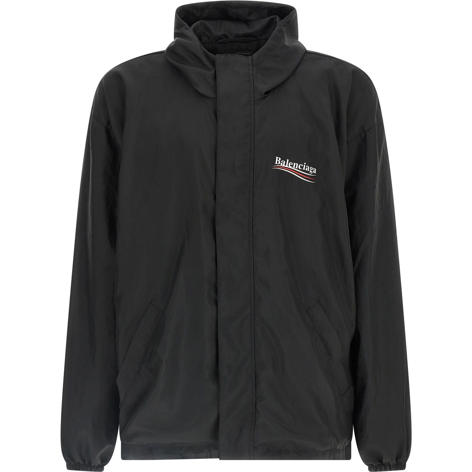 Black Polyester Shell Jacket