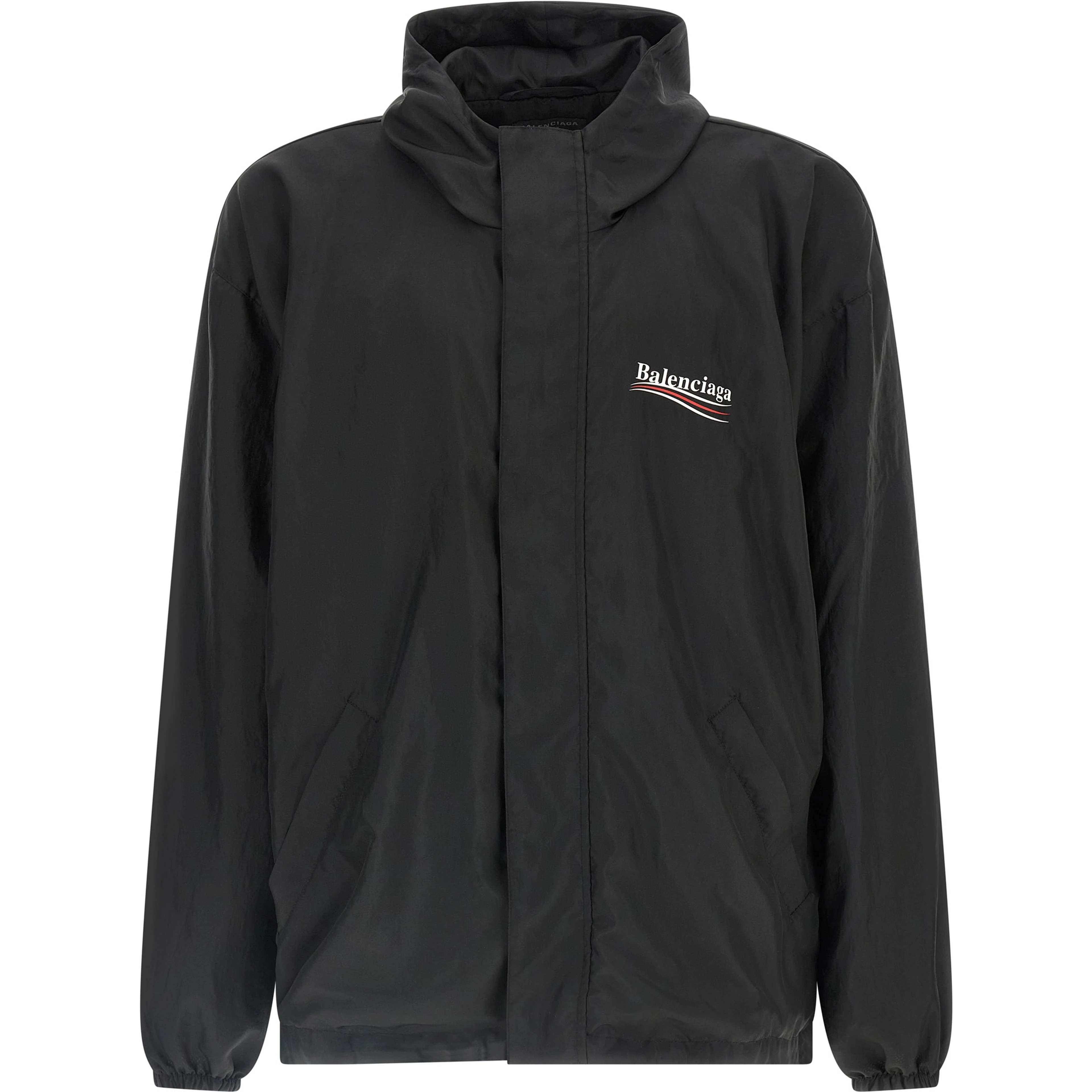 Black Polyester Shell Jacket