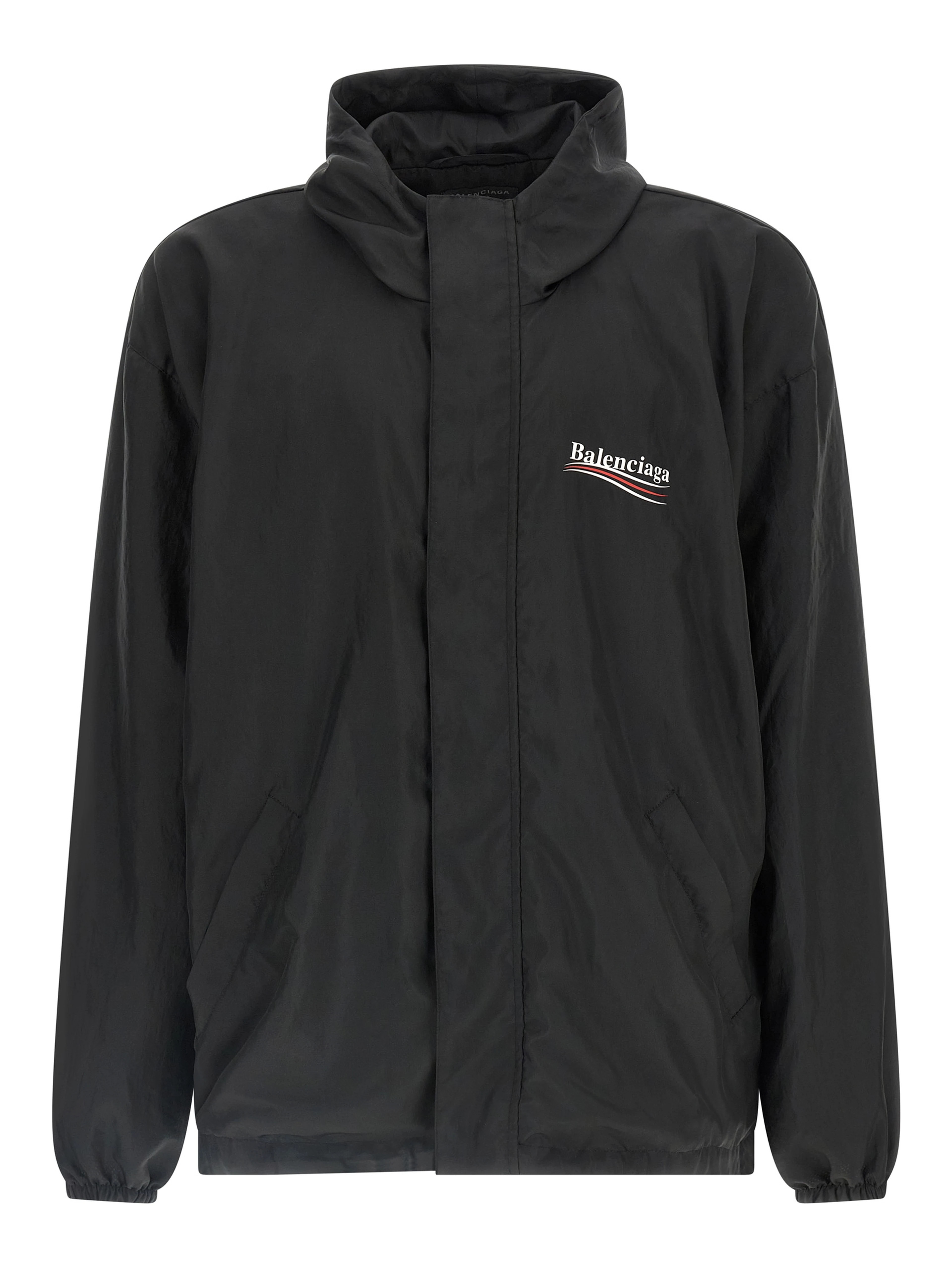 Black Polyester Shell Jacket