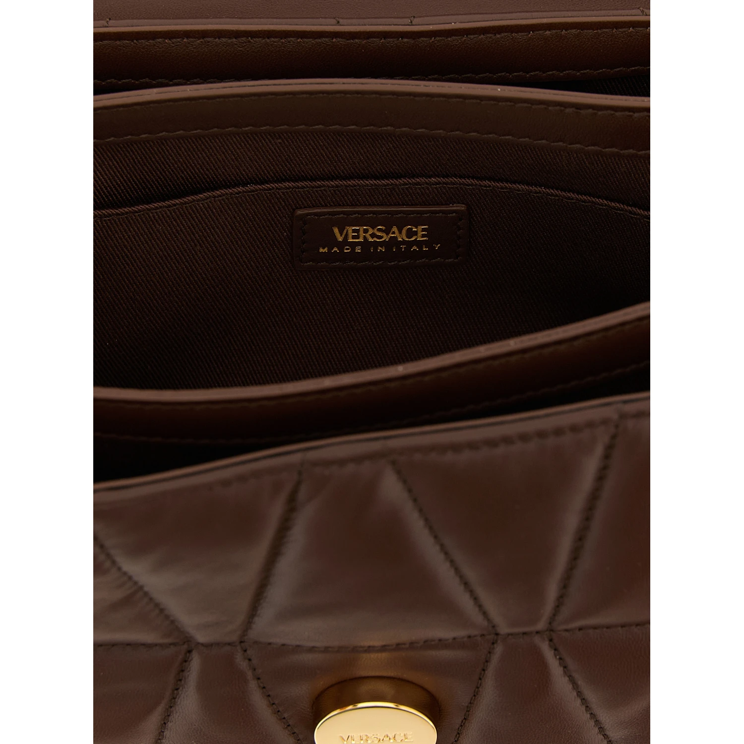 Brown Lamb Leather Shoulder Bag