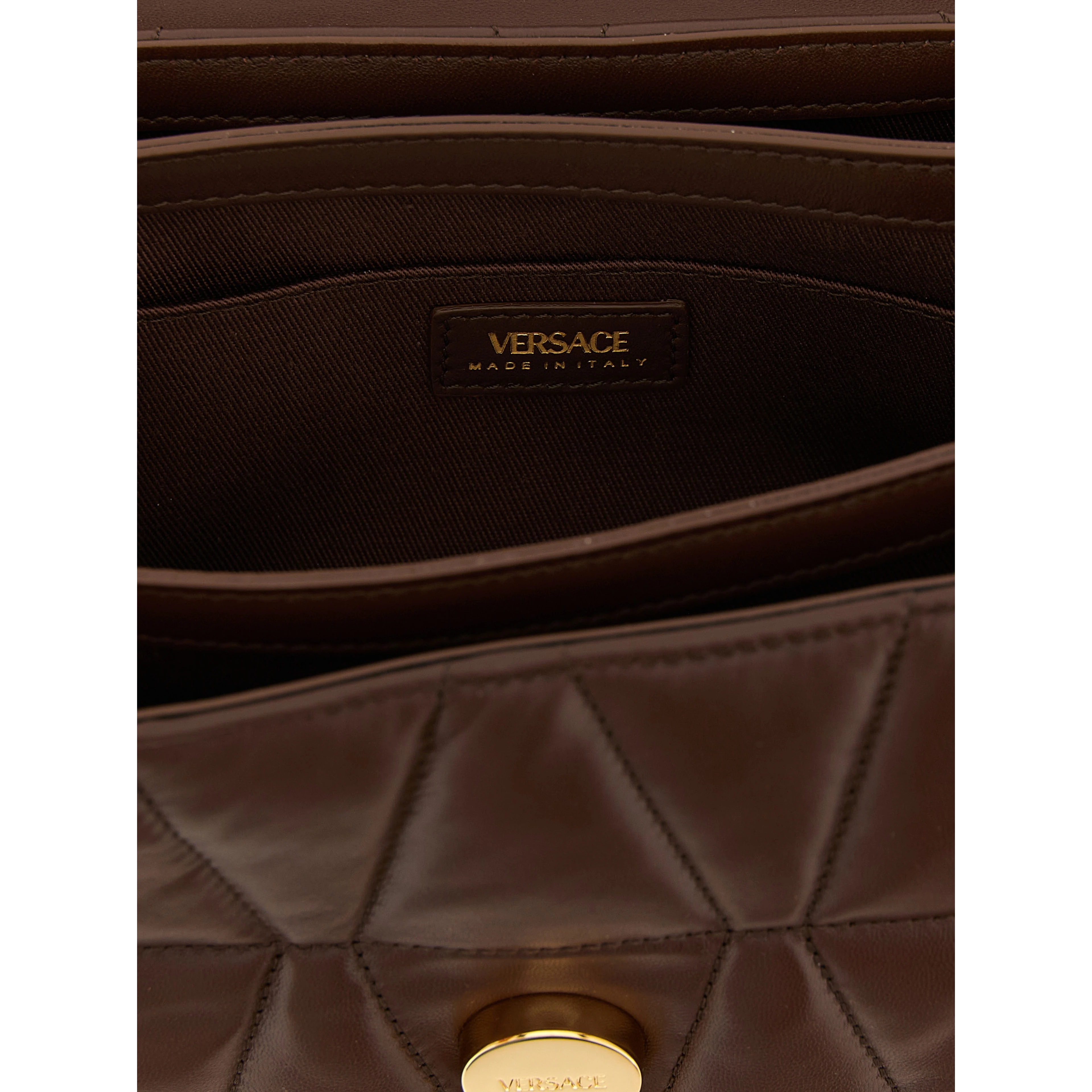Brown Lamb Leather Shoulder Bag