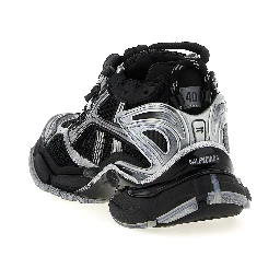Black Polyethylene Athletic Sneakers