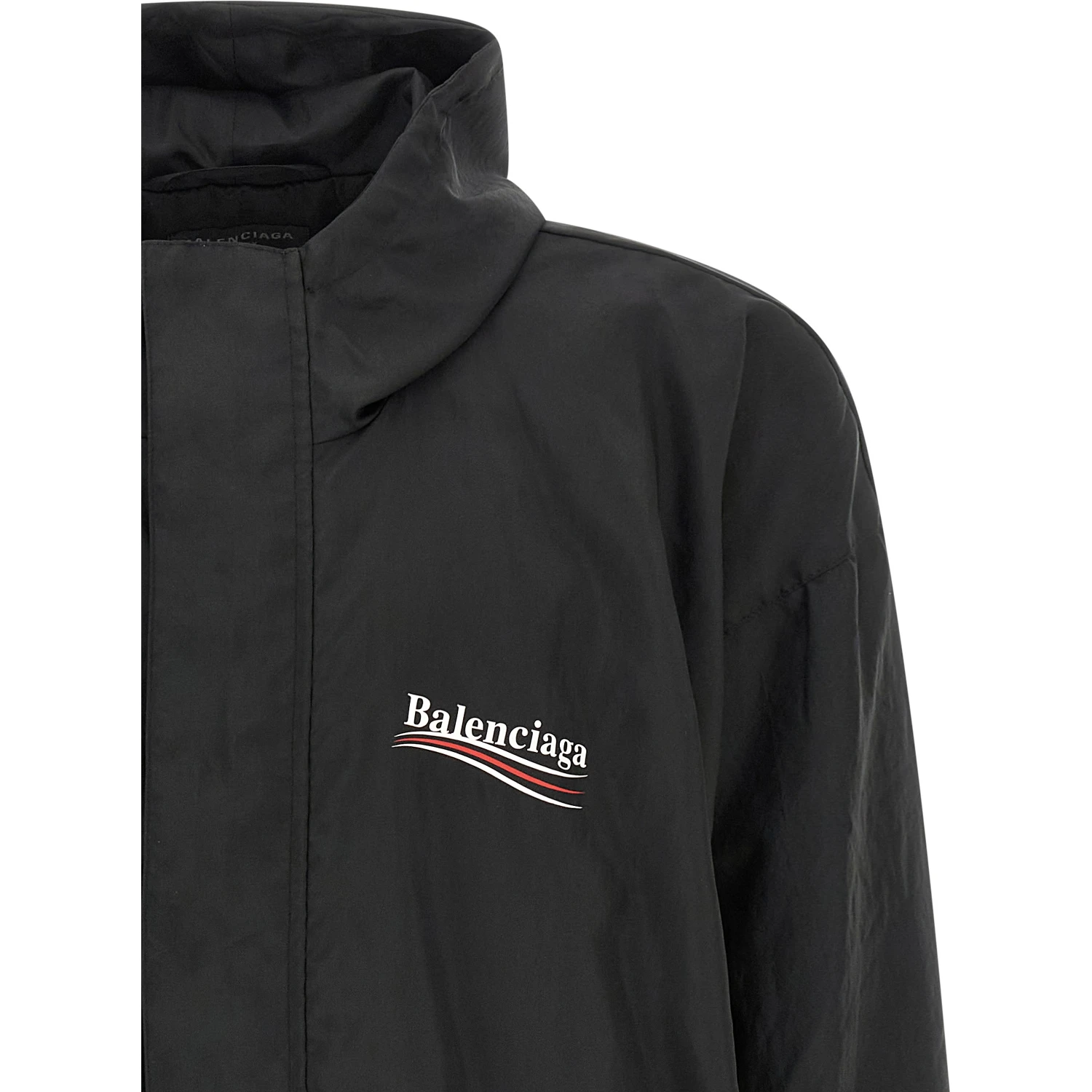 Black Polyester Shell Jacket