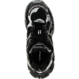 Black Polyethylene Athletic Sneakers