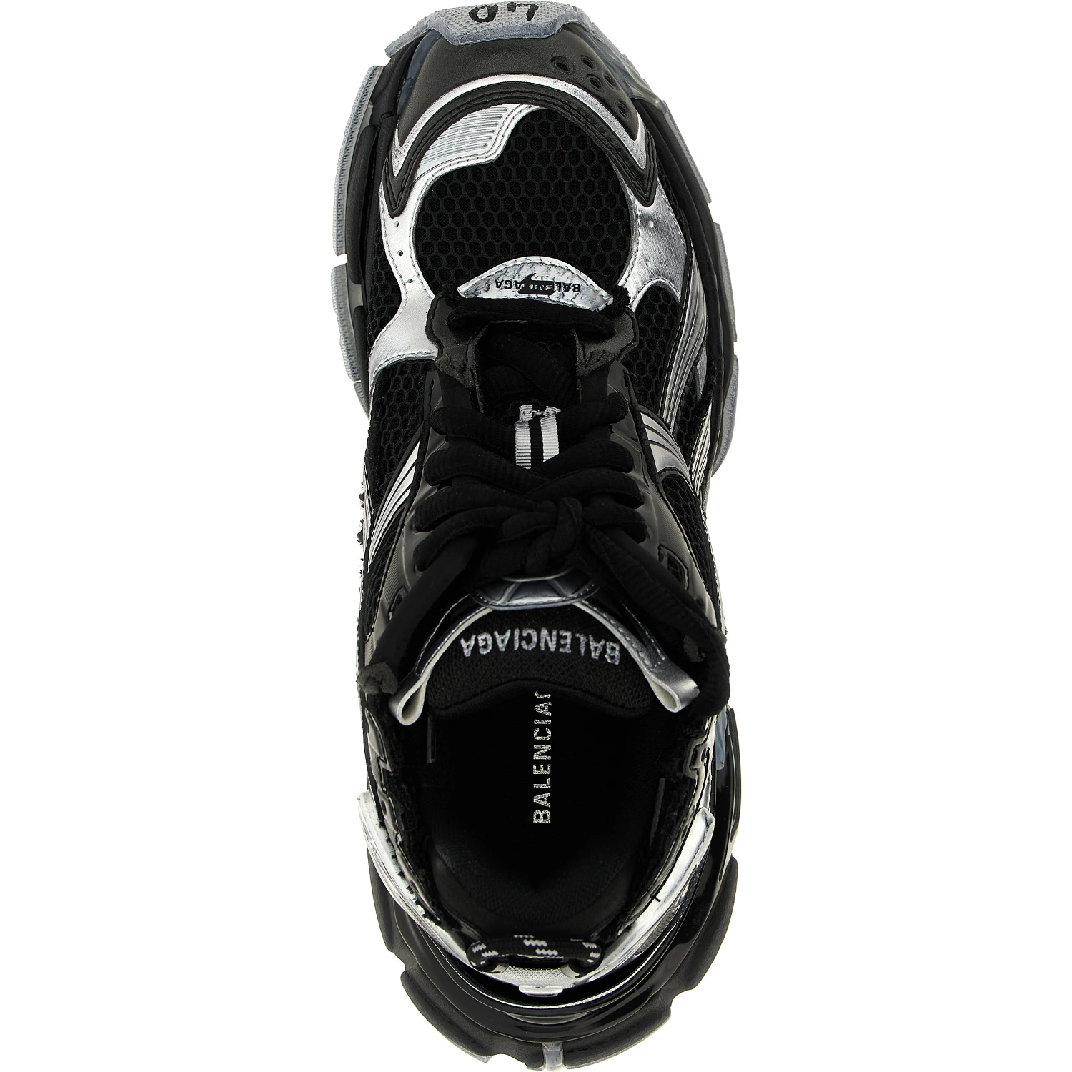 Black Polyethylene Athletic Sneakers
