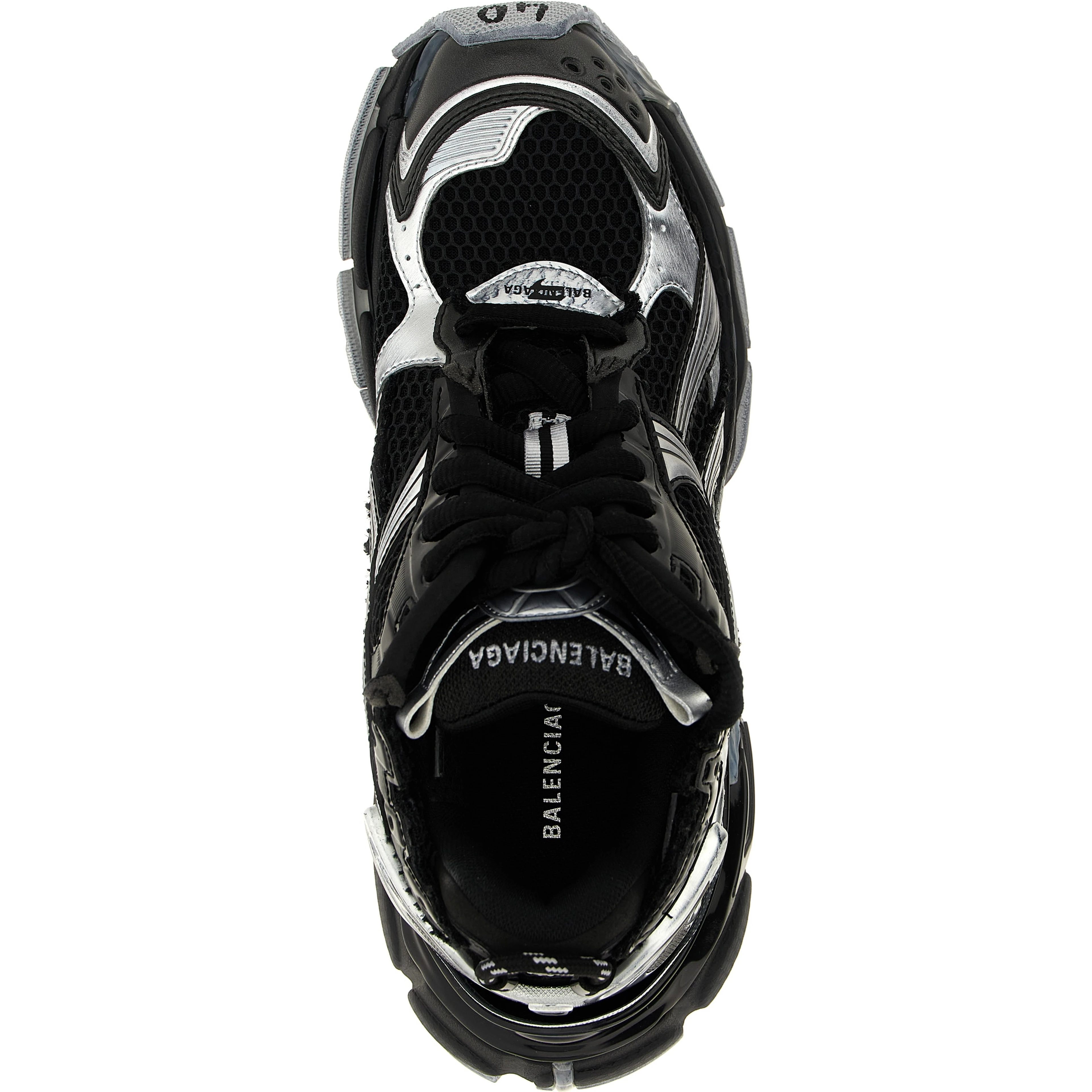 Black Polyethylene Athletic Sneakers