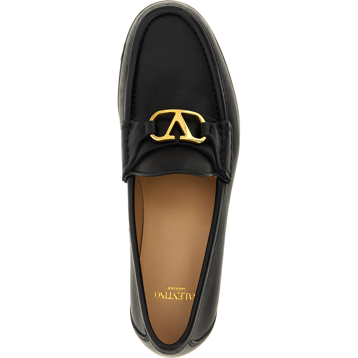 Black Buffalo Leather Slip-On Loafers