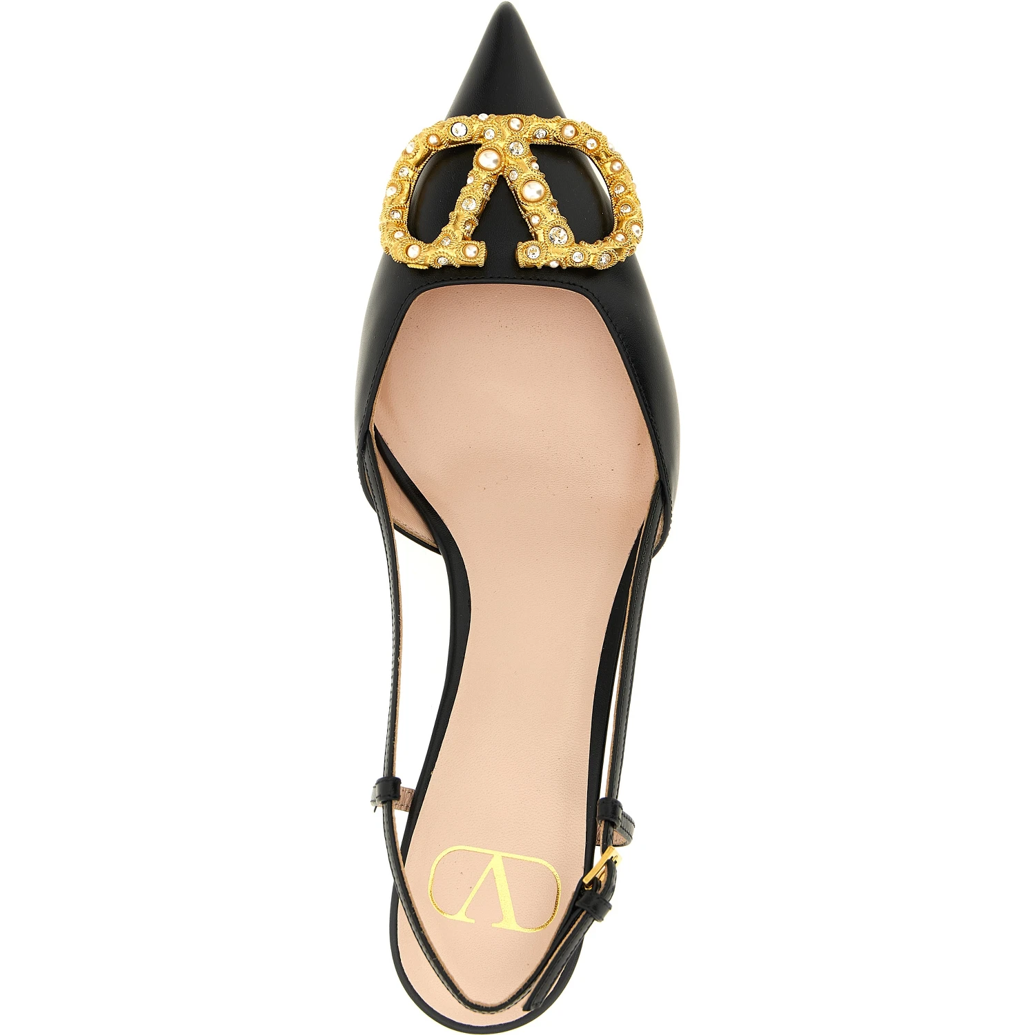 Black Calfskin Mid Heel Pumps
