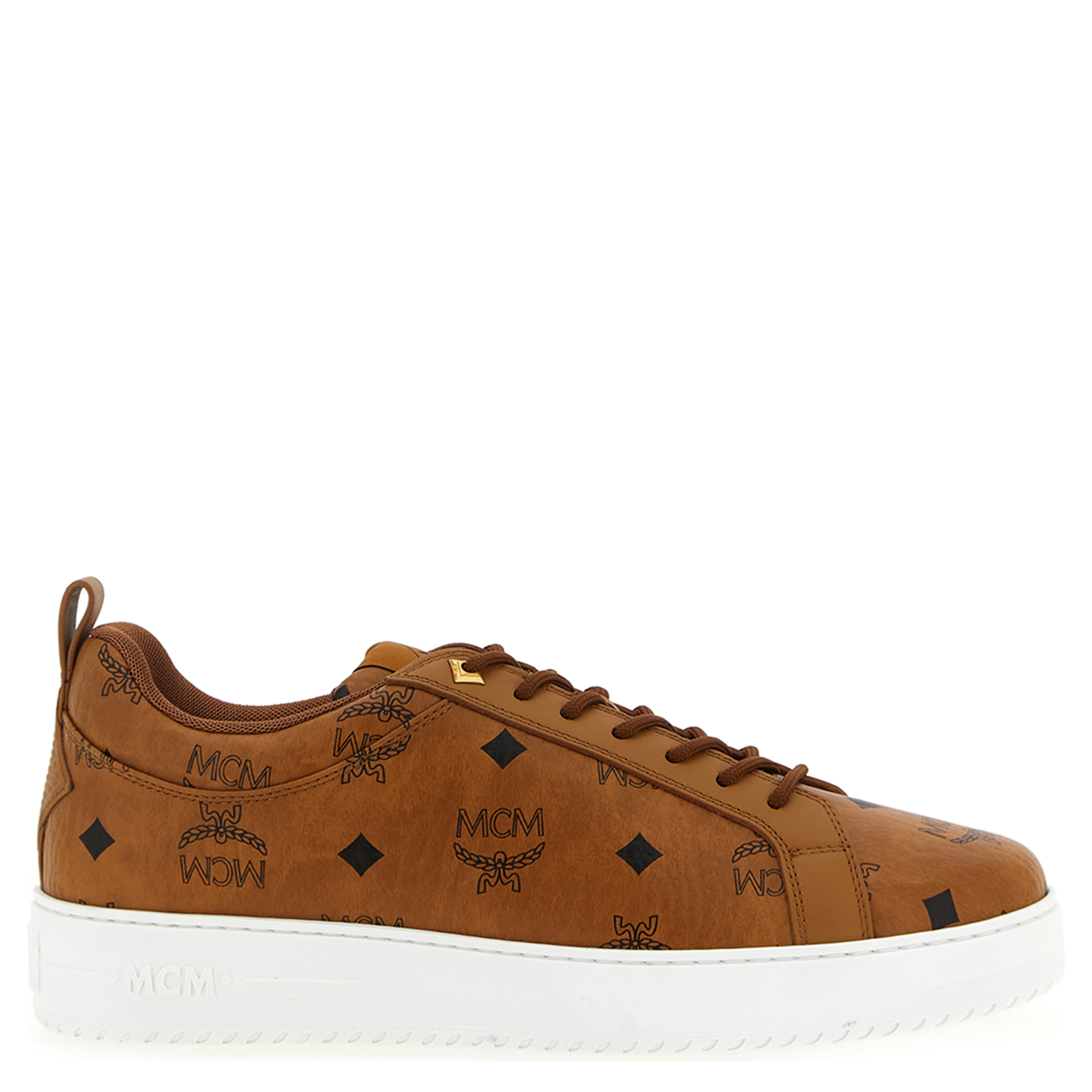 Brown Polyethylene Low Top Sneakers