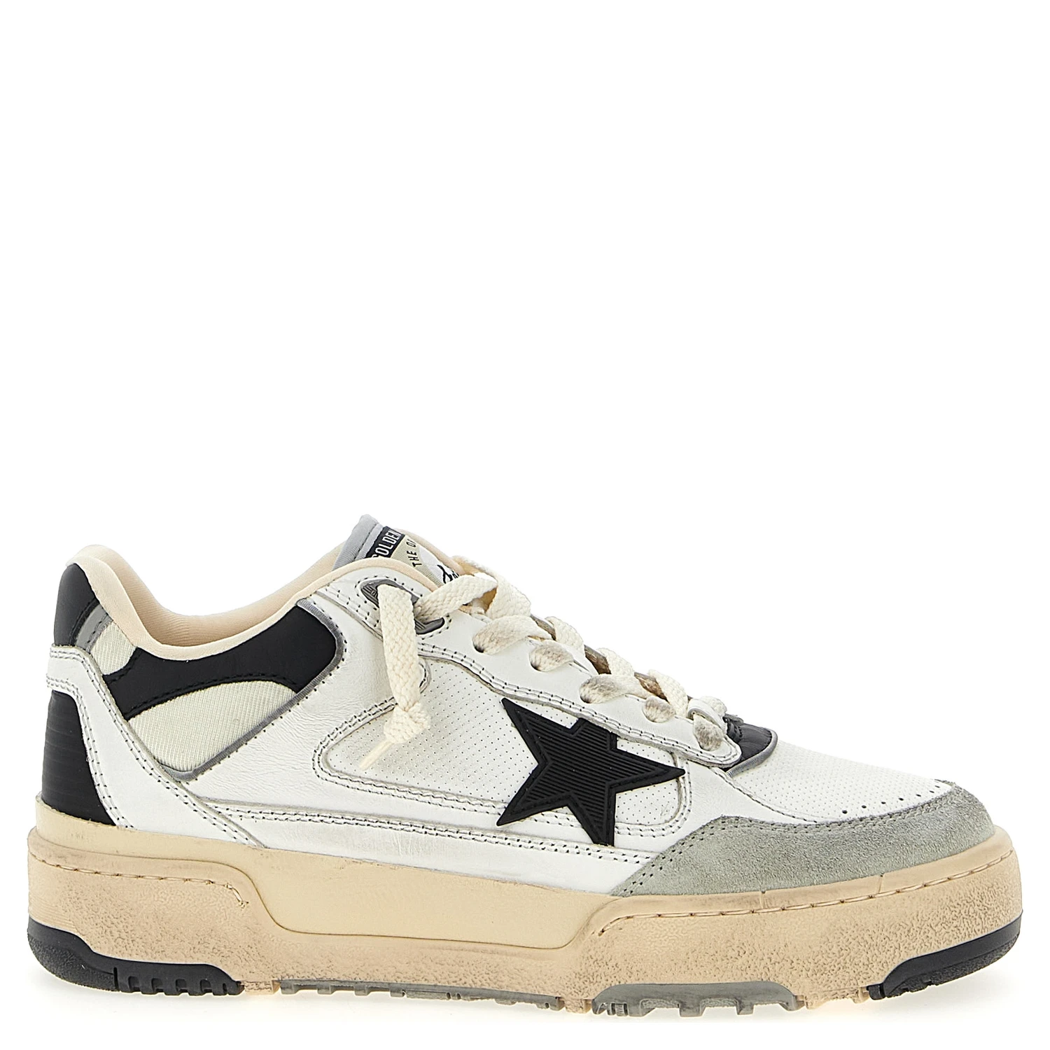 Bicolor Leather Athletic Sneakers