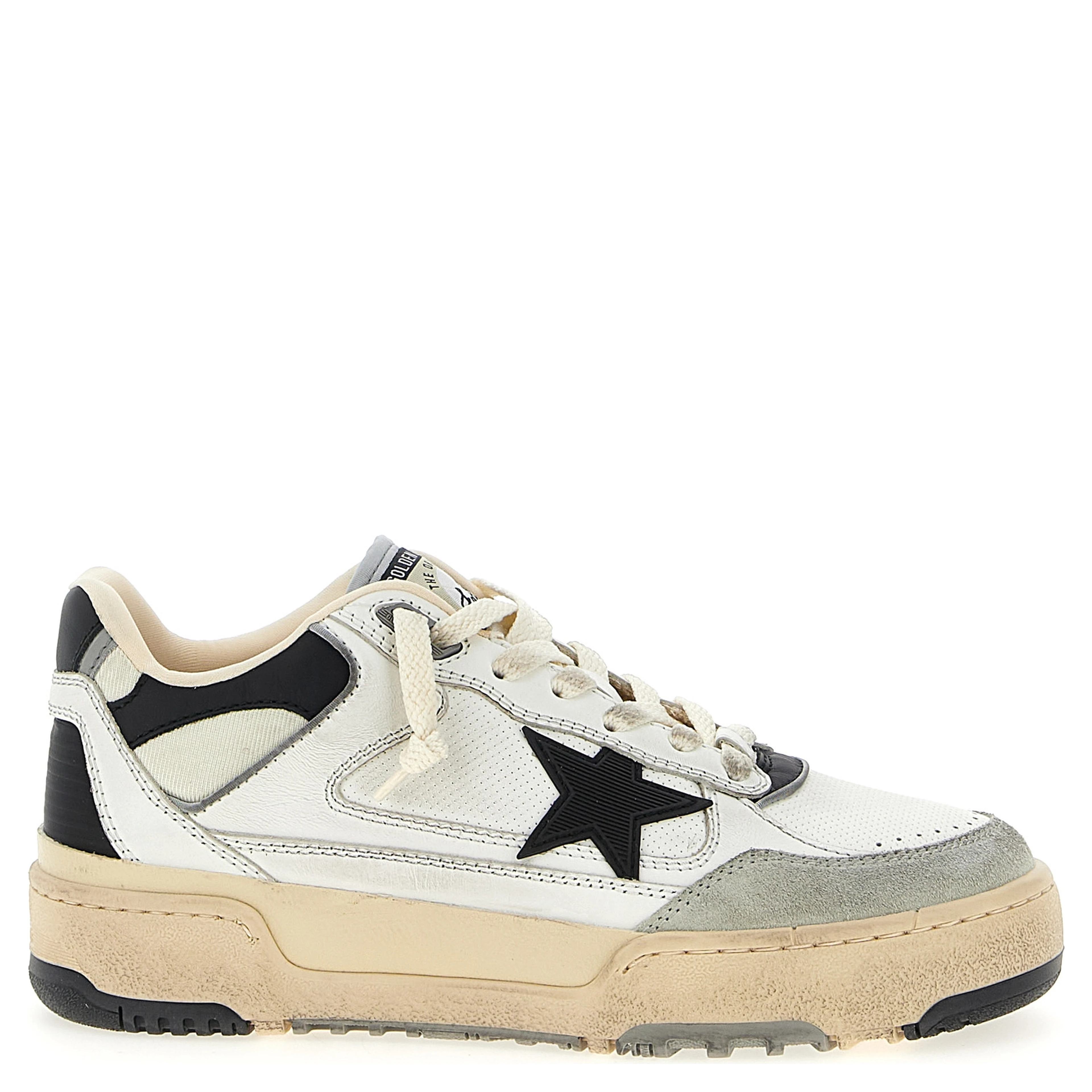 Bicolor Leather Athletic Sneakers