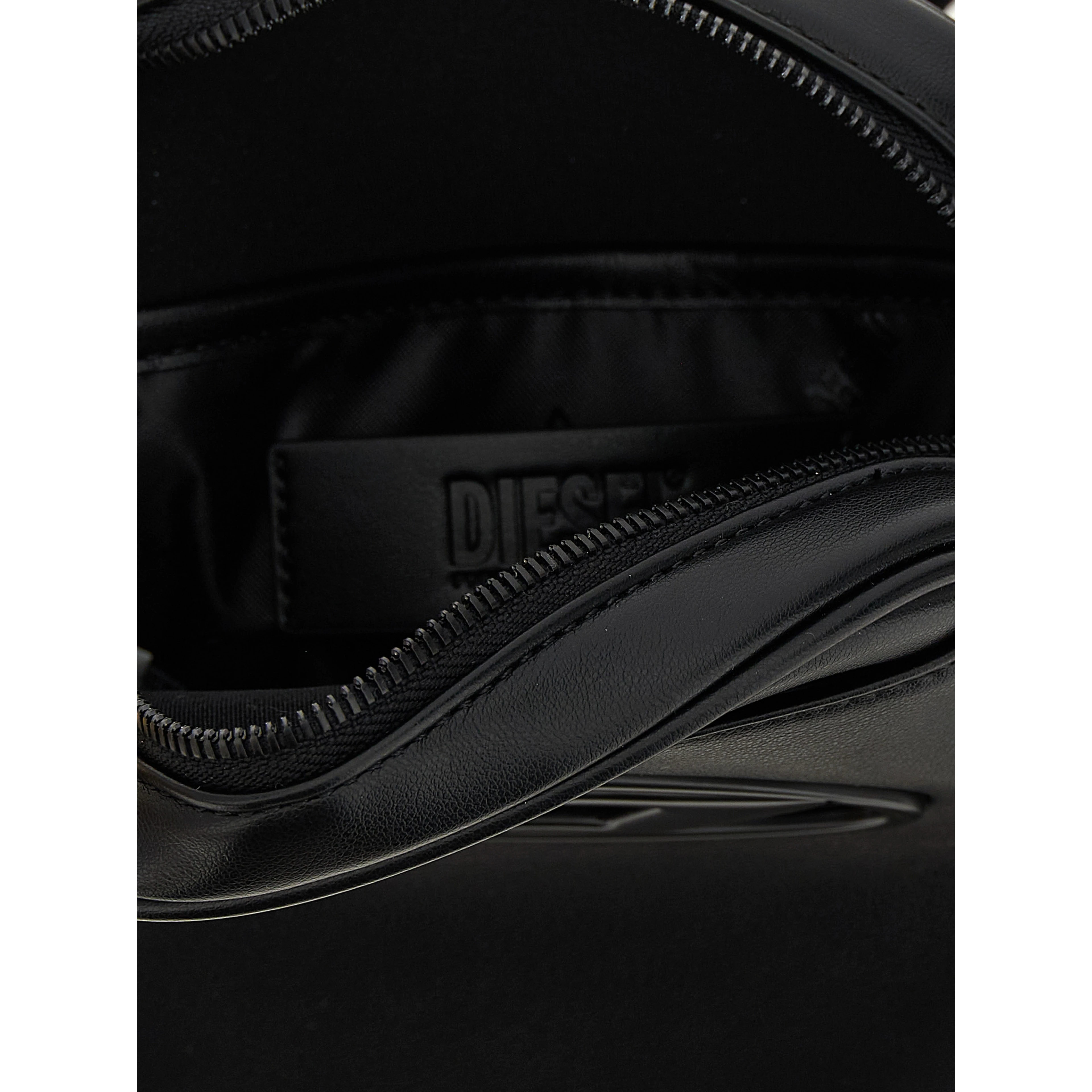 Black Polyethylene Crossbody Bag
