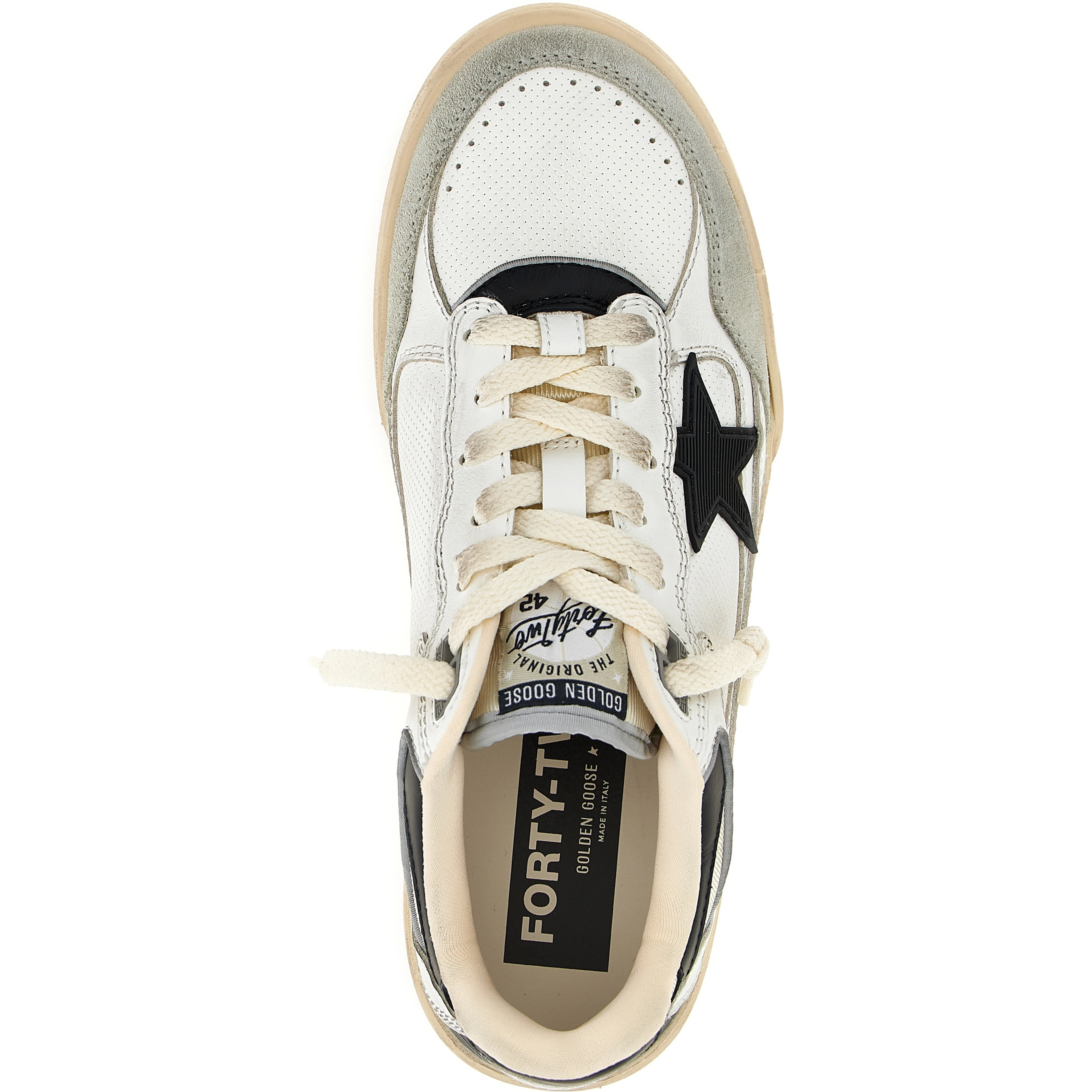 Bicolor Leather Athletic Sneakers