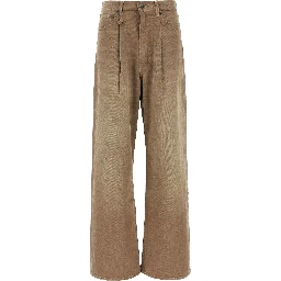 Brown Cotton High-Waisted Jean