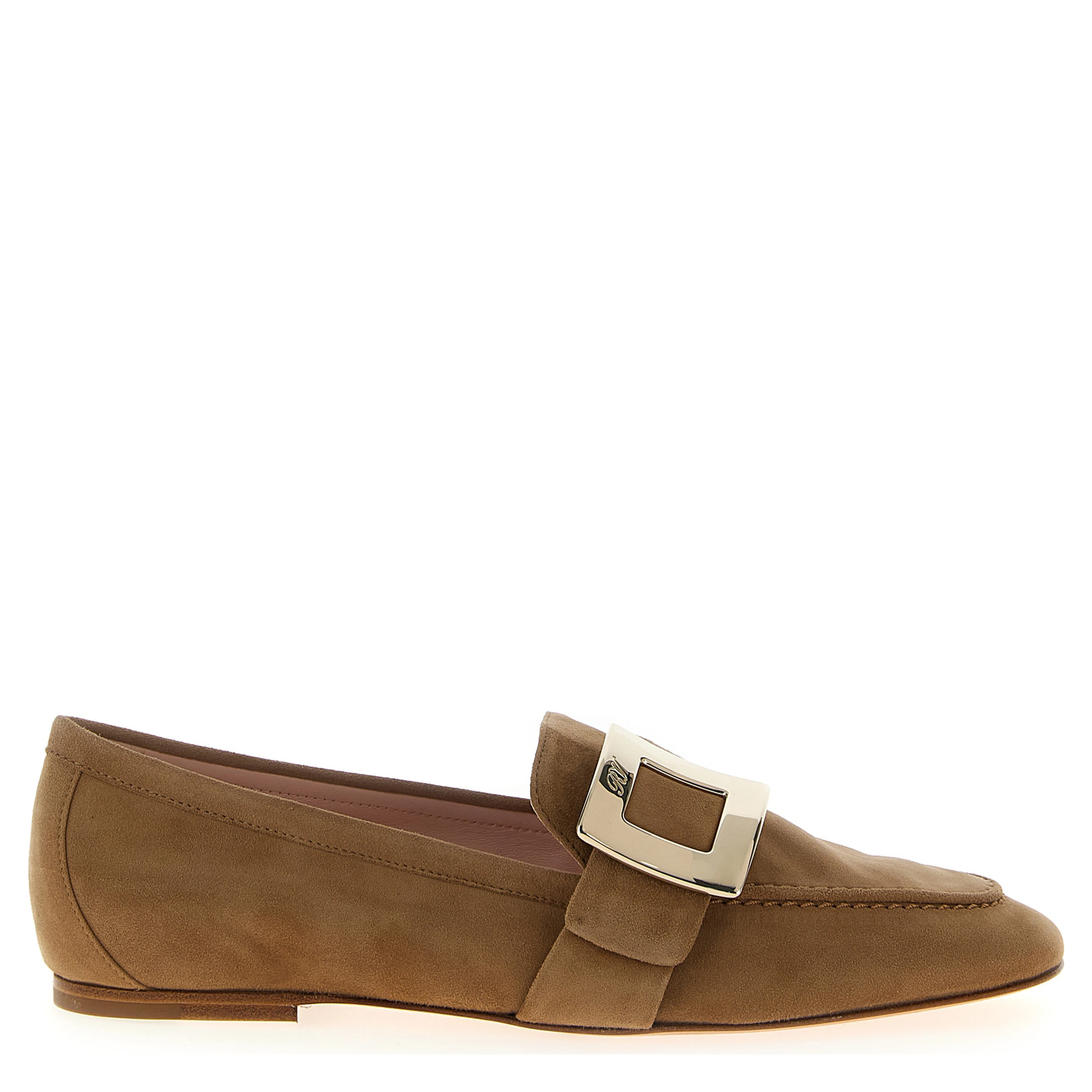 Beige Goatskin Slip-On Loafers