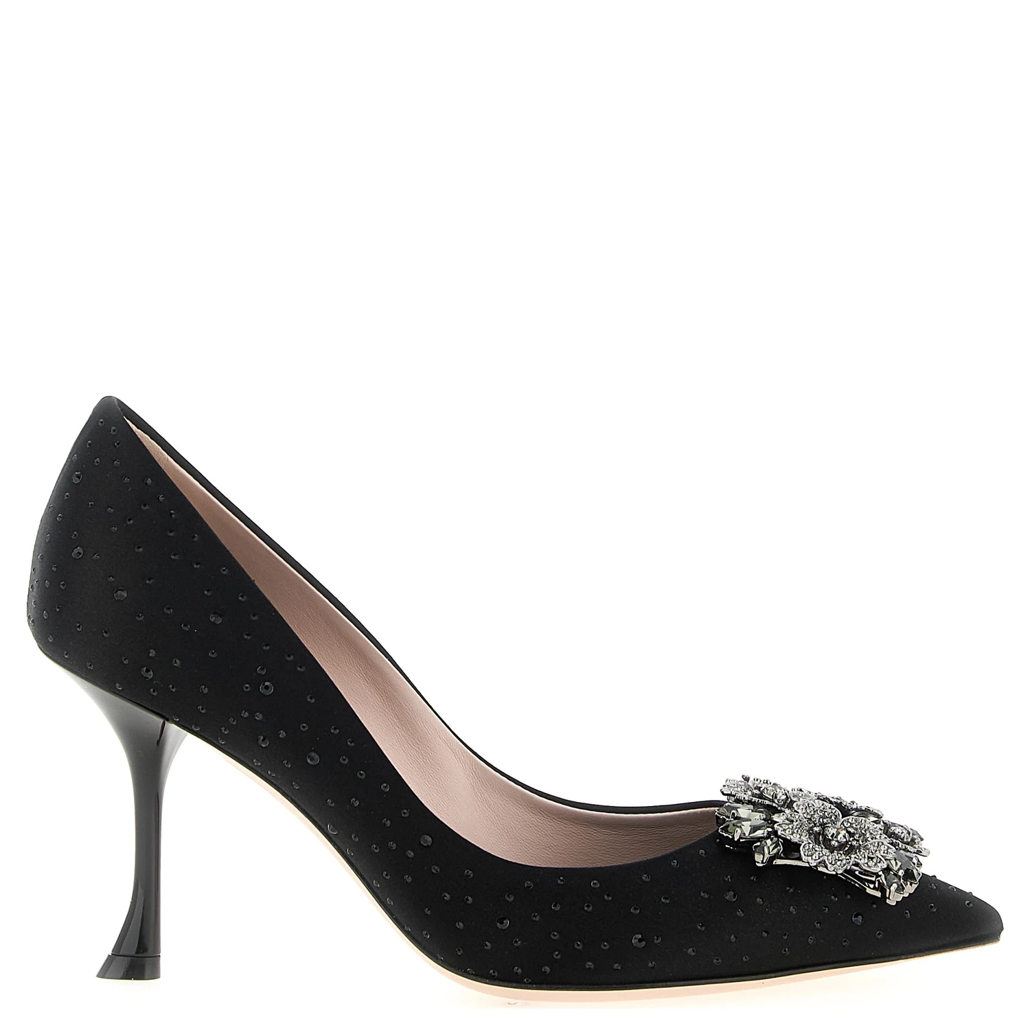 Black Viscose High Heel Pumps