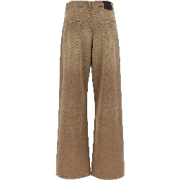 Brown Cotton High-Waisted Jean