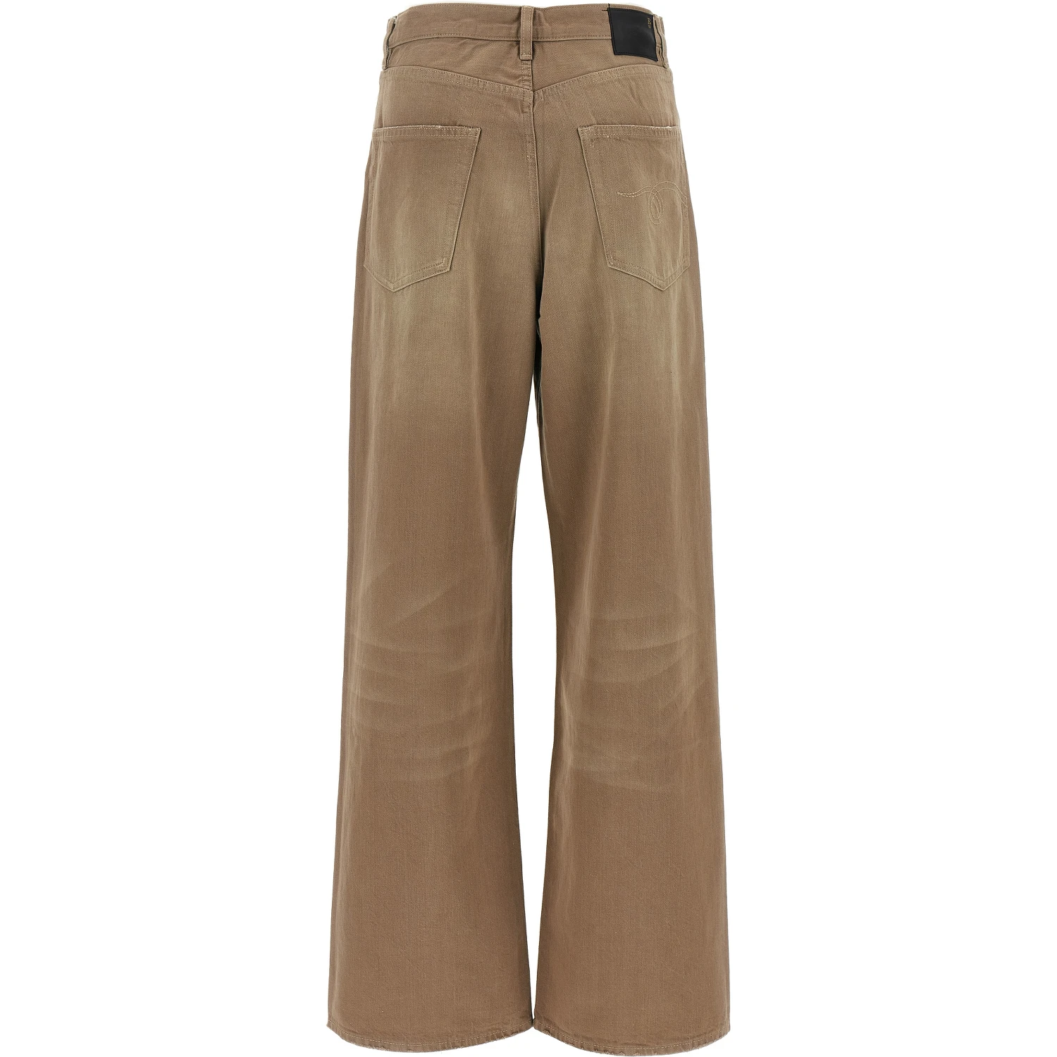 Brown Cotton High-Waisted Jean