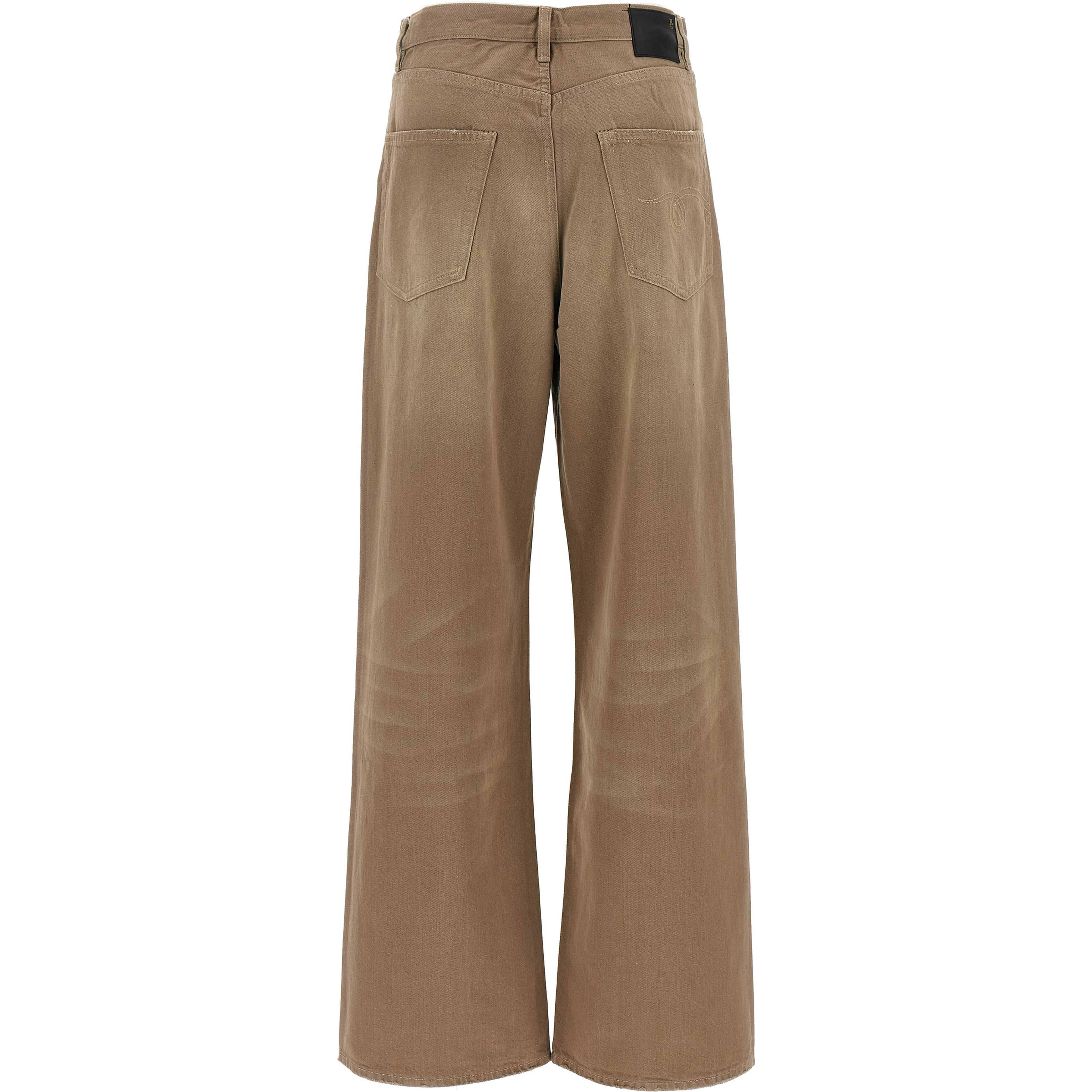 Brown Cotton High-Waisted Jean