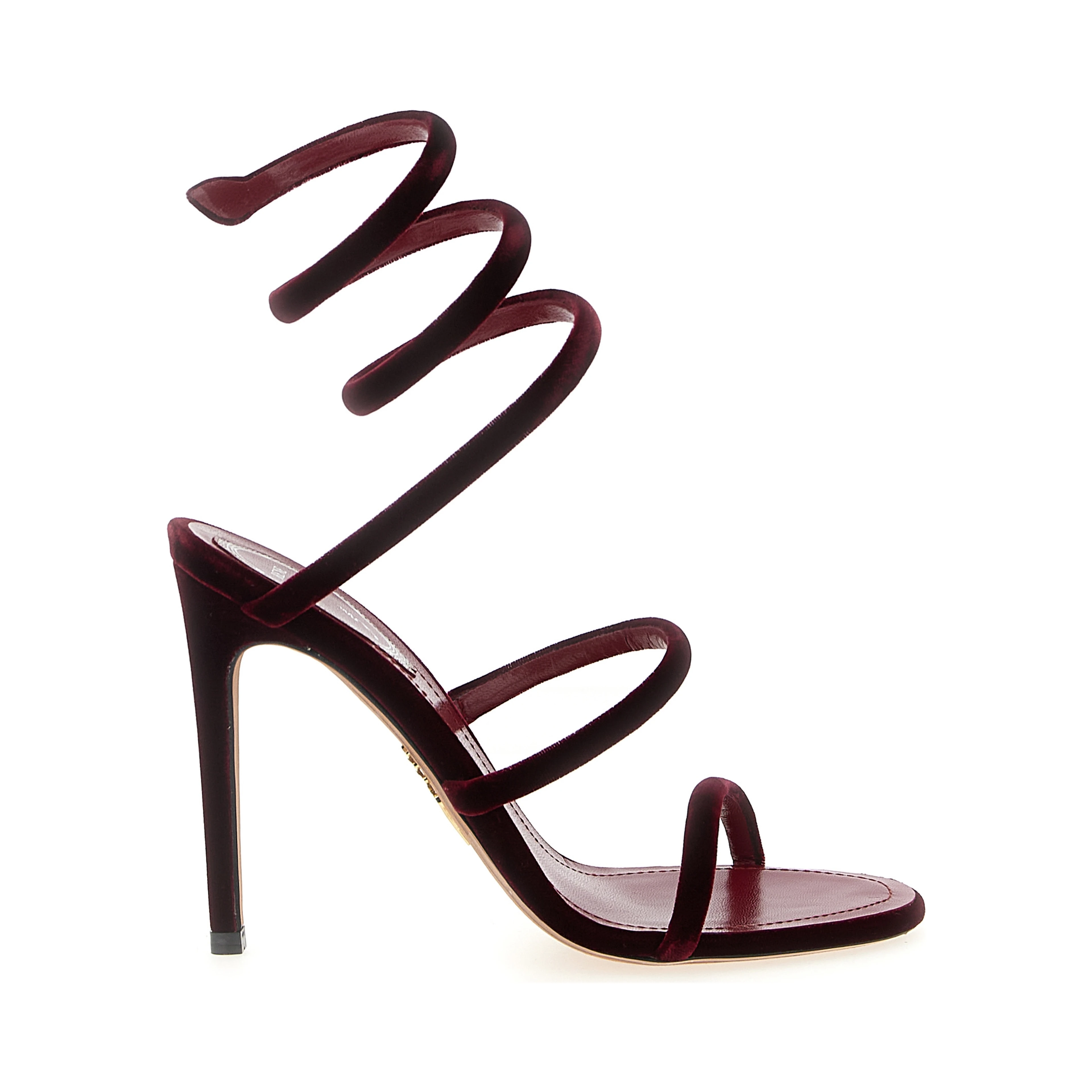 Bordeaux Textile Stiletto Heel Sandals
