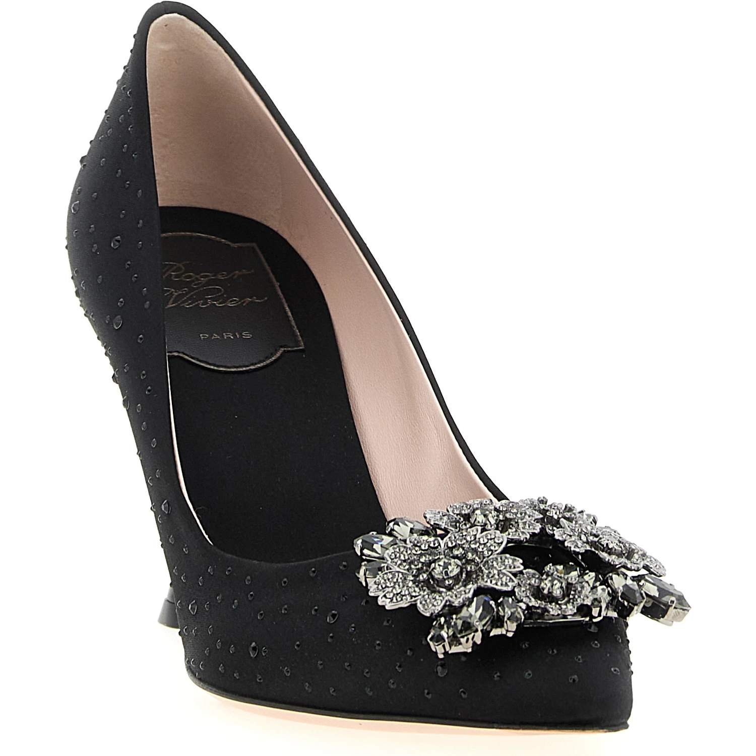 Black Viscose High Heel Pumps