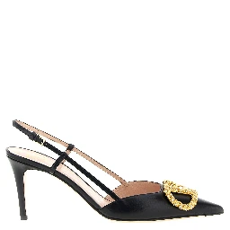 Black Calfskin High Heel Pumps