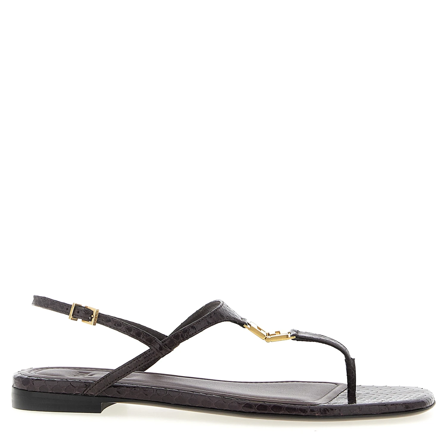 Purple Elastane Flat Sandals