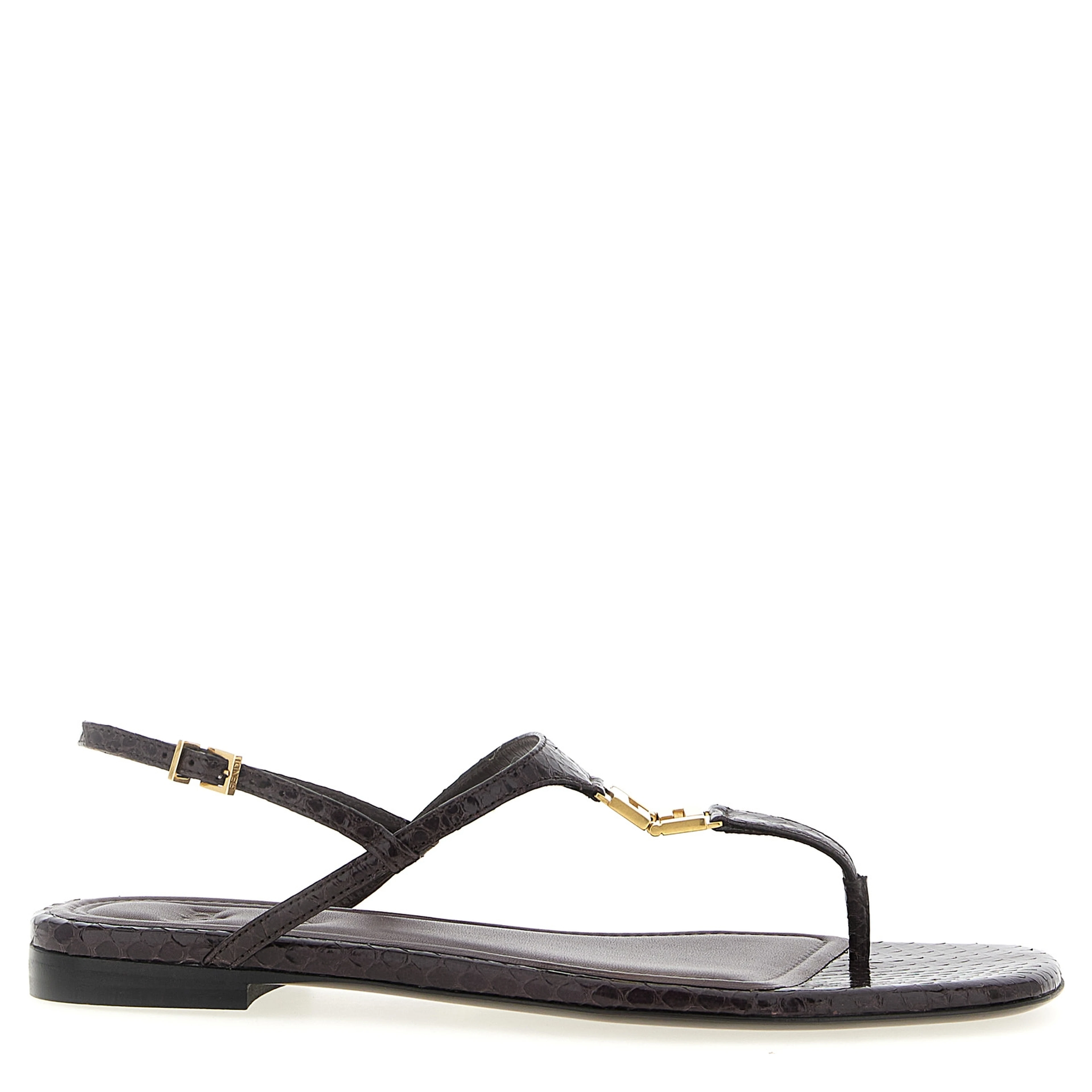 Purple Elastane Flat Sandals
