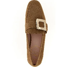 Beige Goatskin Slip-On Loafers