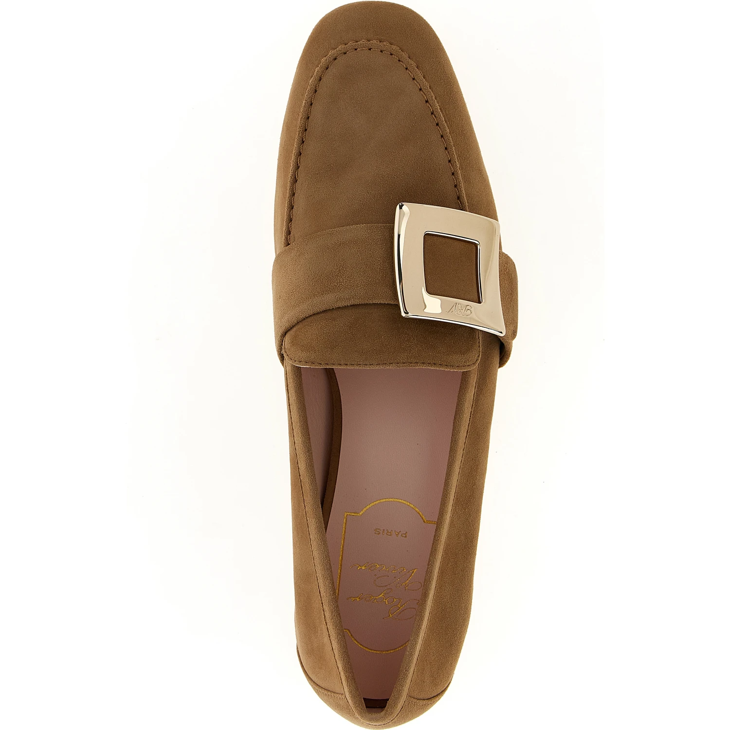 Beige Goatskin Slip-On Loafers