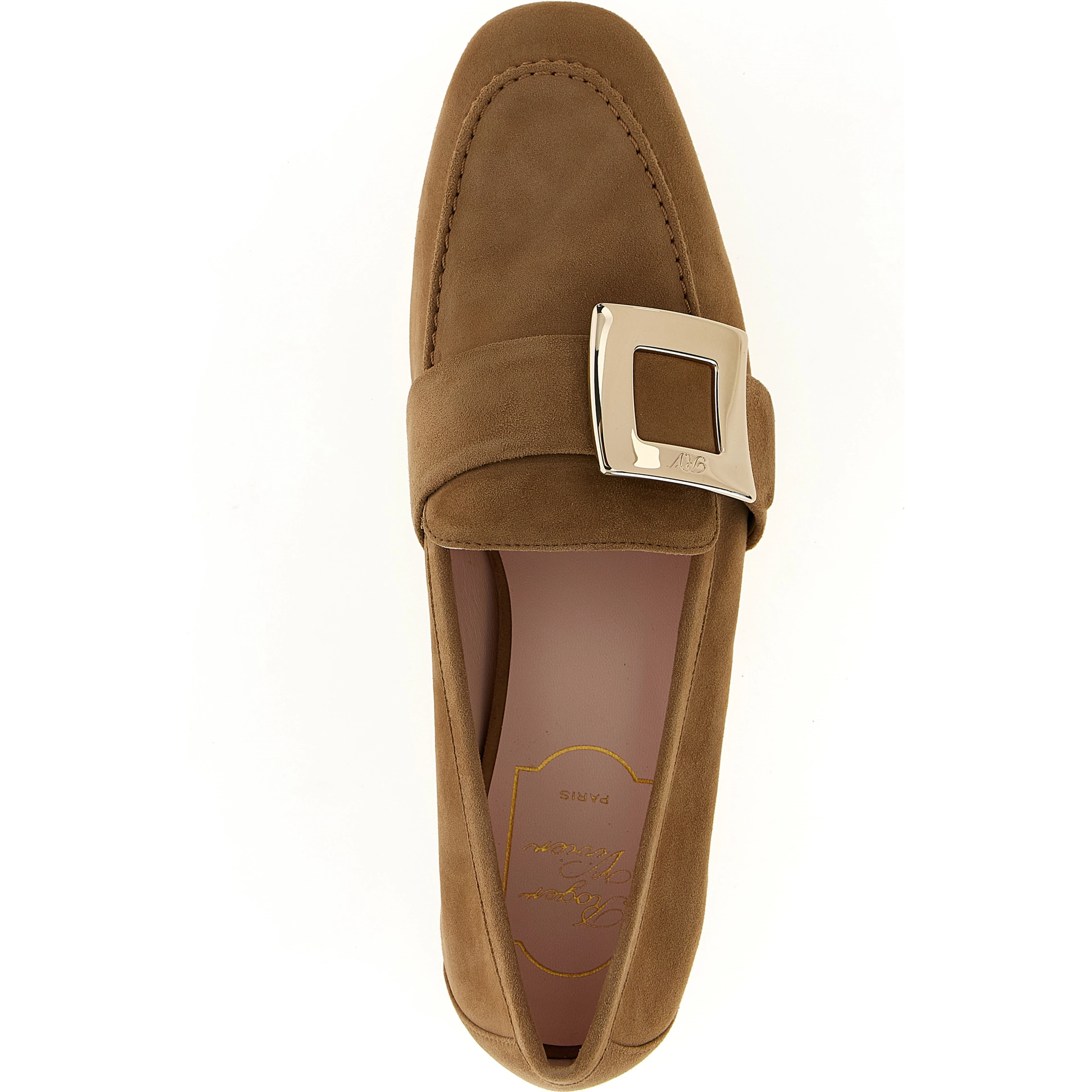 Beige Goatskin Slip-On Loafers