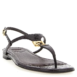 Purple Elastane Flat Sandals