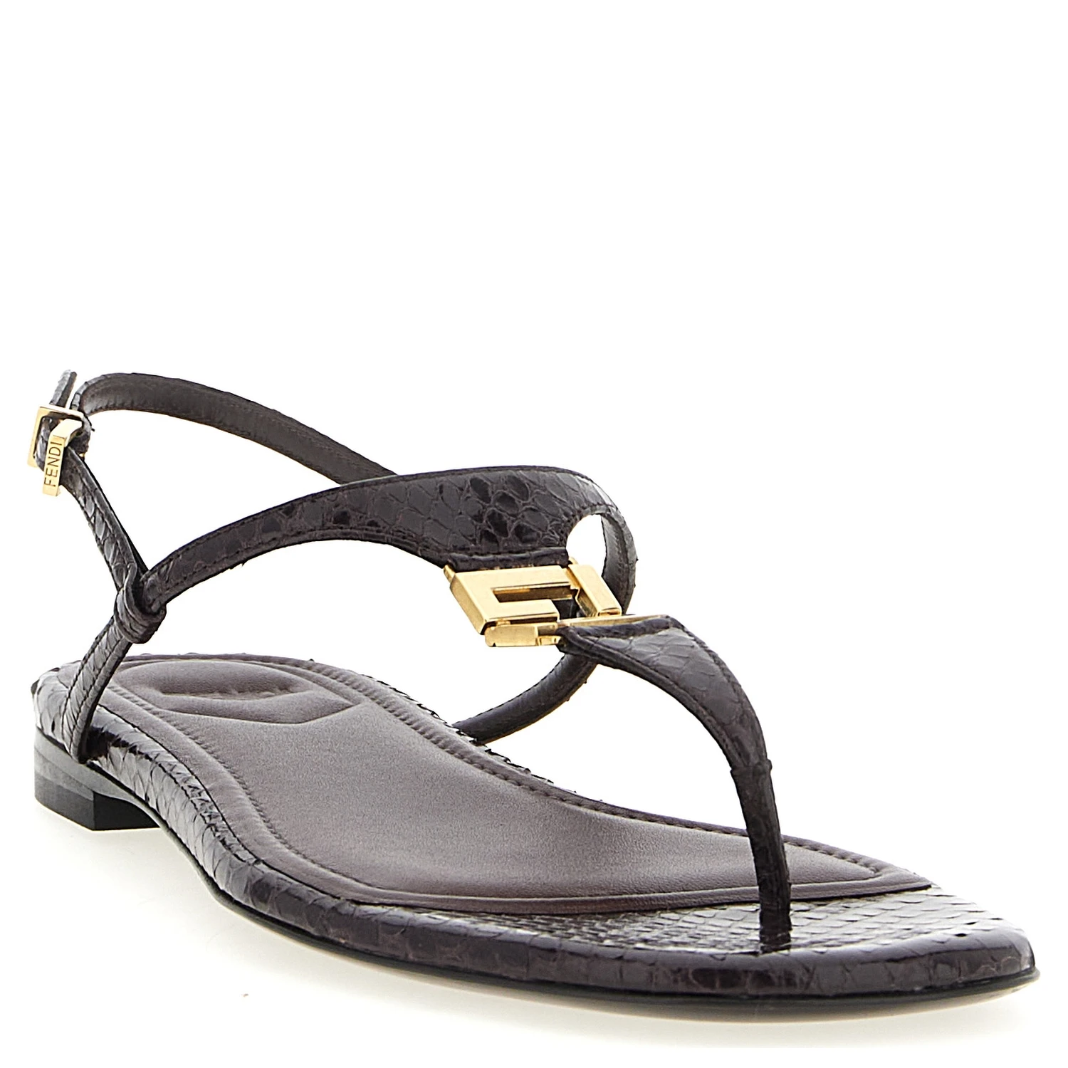 Purple Elastane Flat Sandals