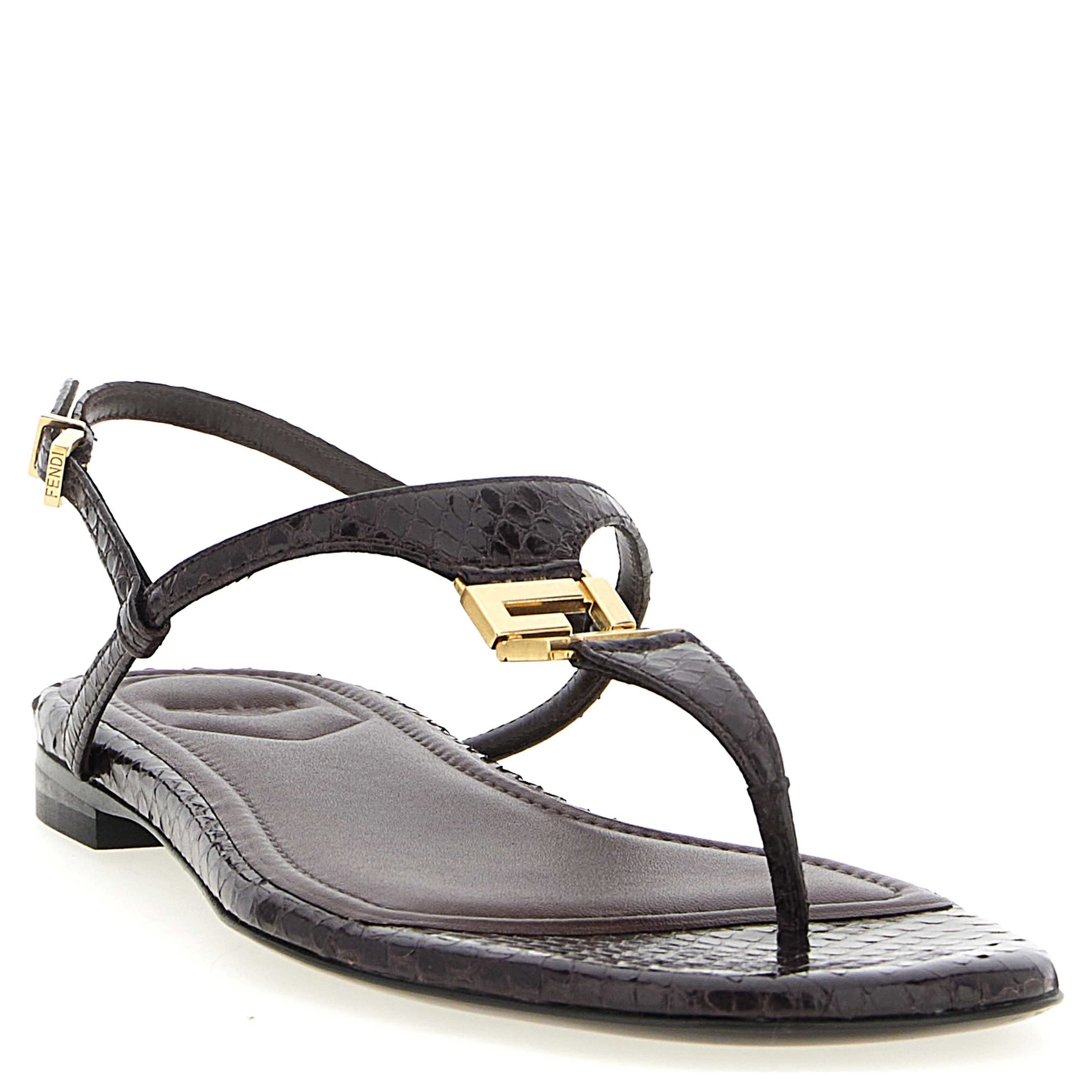 Purple Elastane Flat Sandals