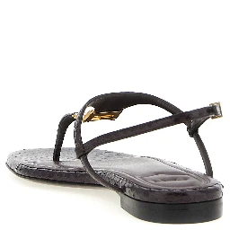 Purple Elastane Flat Sandals