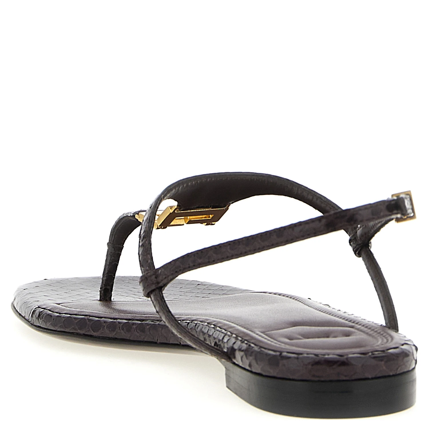 Purple Elastane Flat Sandals