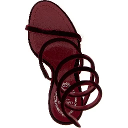 Bordeaux Textile Stiletto Heel Sandals