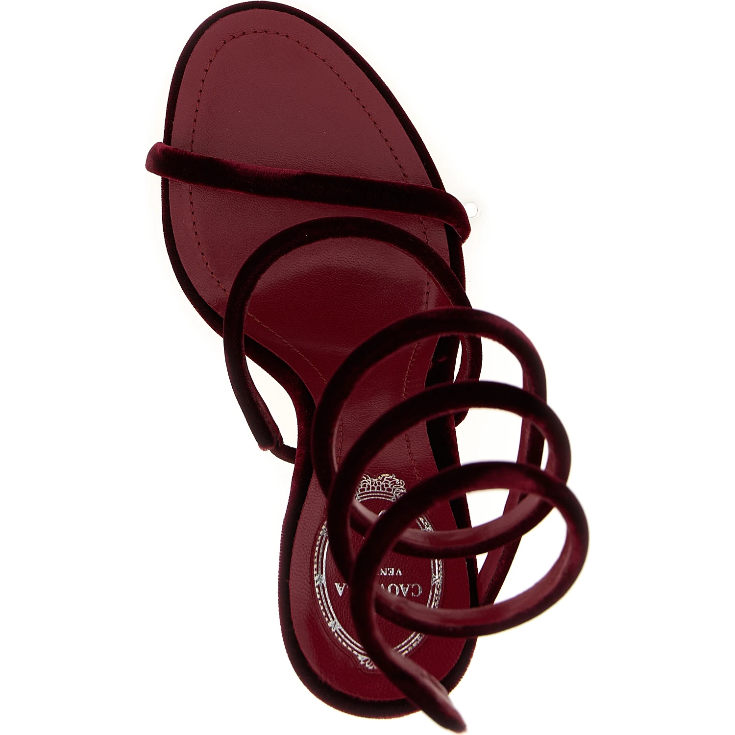 Bordeaux Textile Stiletto Heel Sandals
