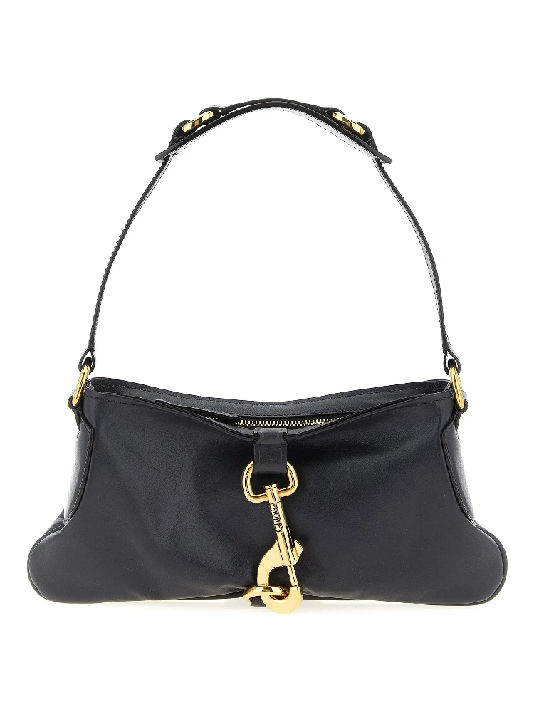 Black Cowhide Shoulder Bag