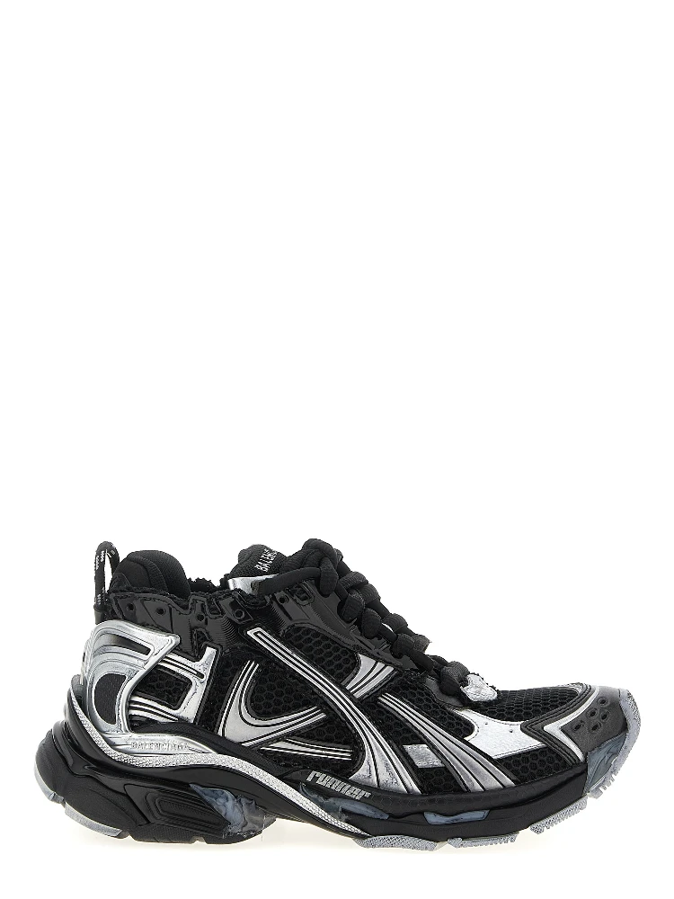Black Polyethylene Athletic Sneakers