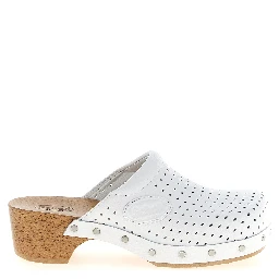White Calfskin Clogs