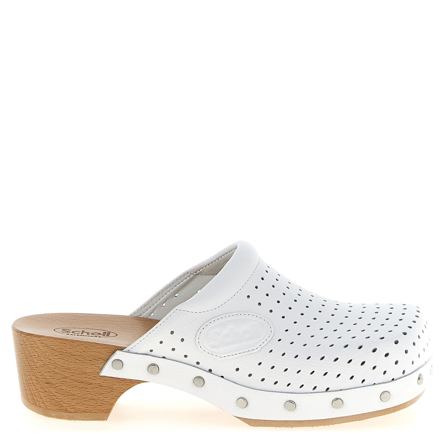 White Calfskin Clogs