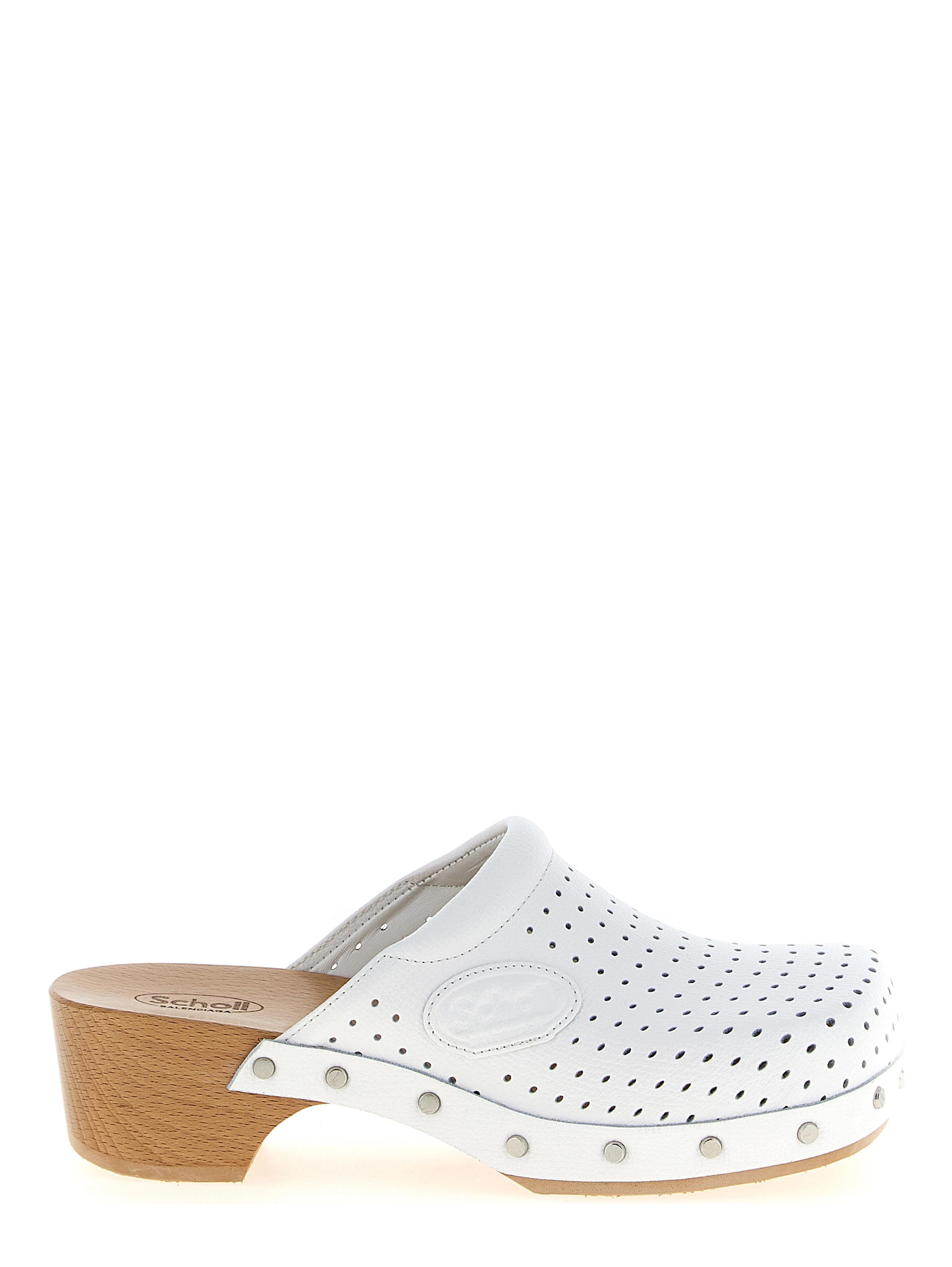 White Calfskin Clogs