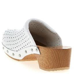 White Calfskin Clogs