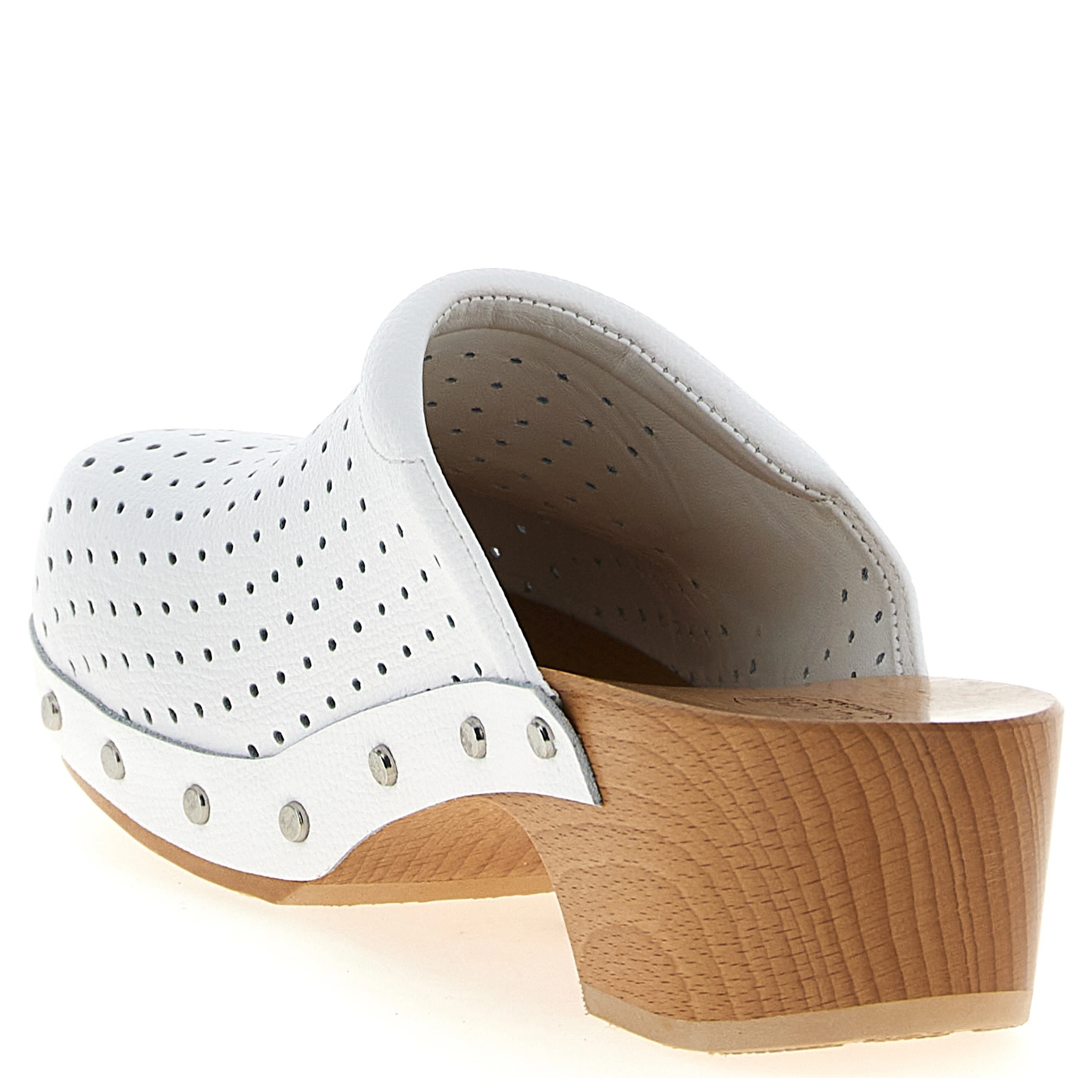 White Calfskin Clogs