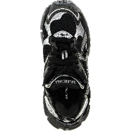 Black Polyethylene Athletic Sneakers