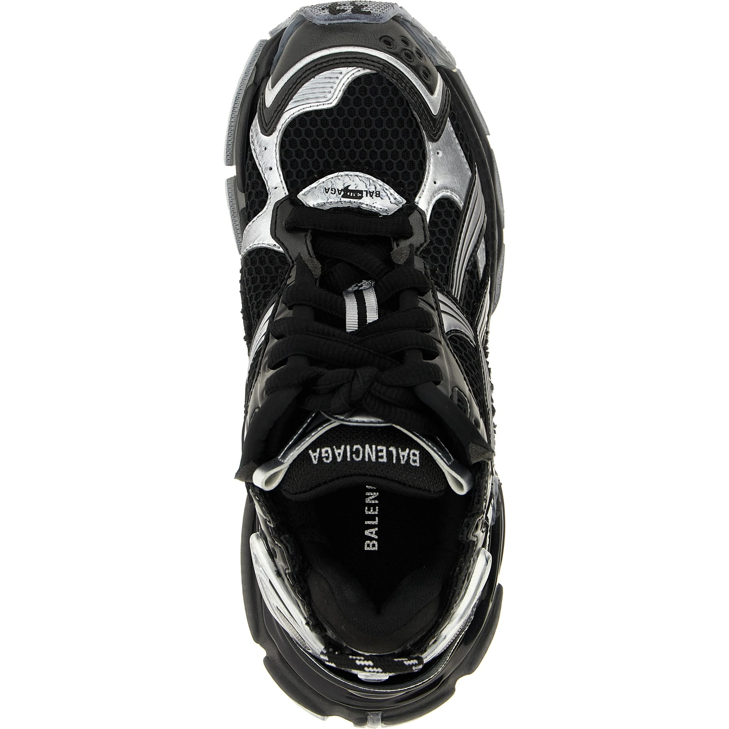 Black Polyethylene Athletic Sneakers