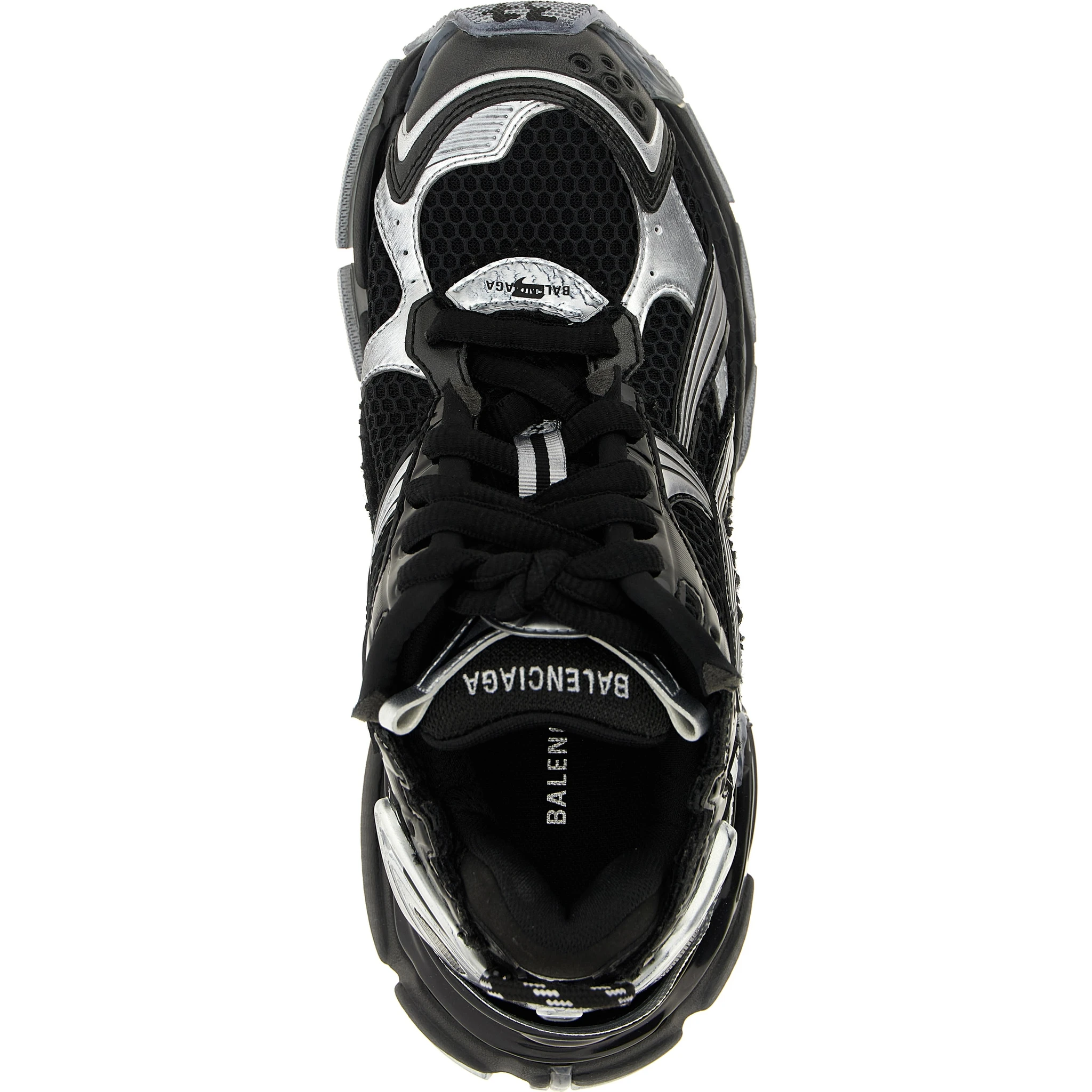 Black Polyethylene Athletic Sneakers