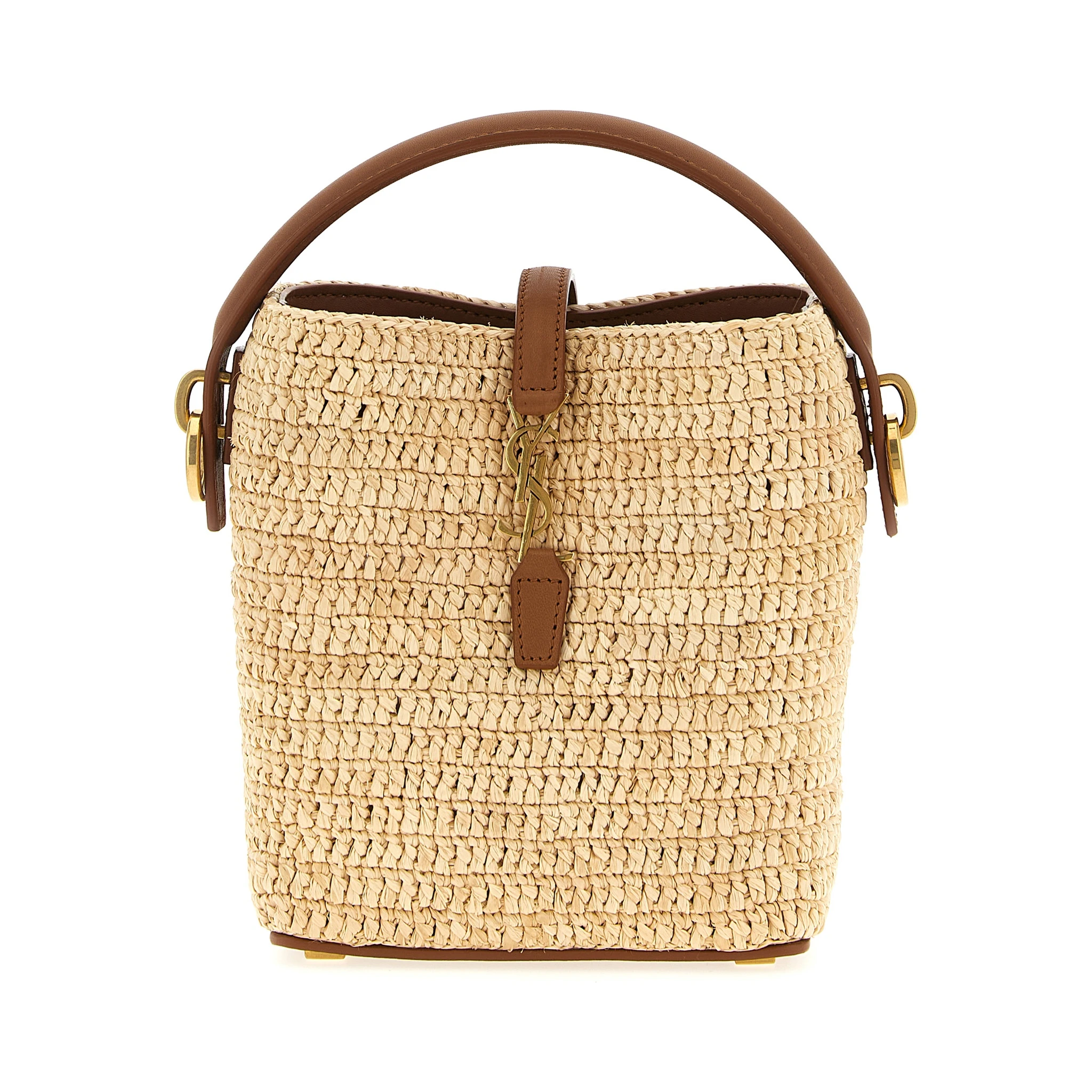 Beige Raffia Crossbody Bag